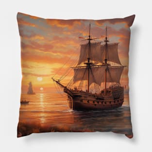 The Mayflower Sailing Ship Pillow