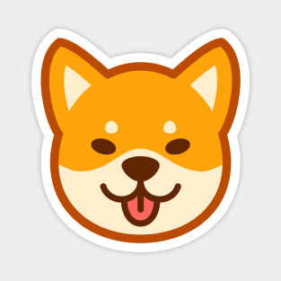 Gold Shiba: Eyes open tongue Magnet