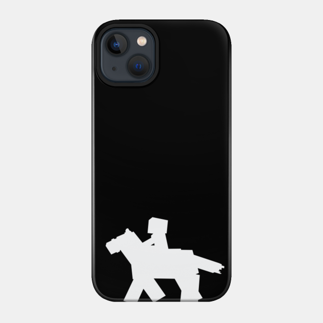 Minecraft Horse and Rider • White - Minecraft Design - Phone Case