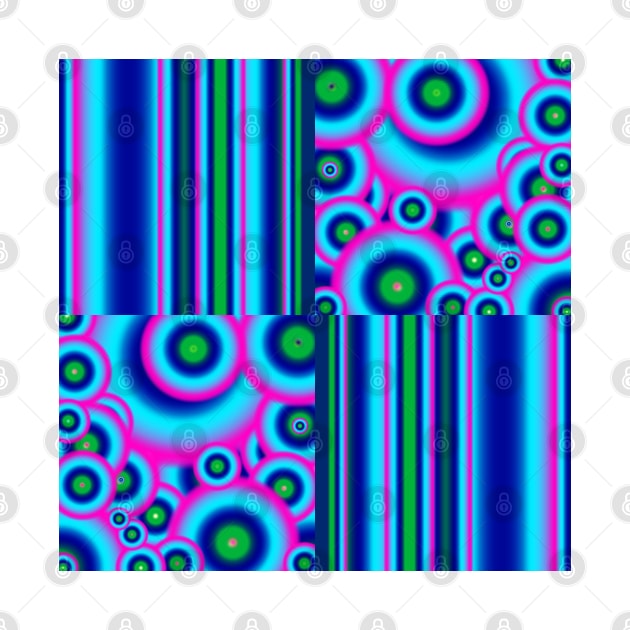 Blue Lilac Gradients Mandala And Stripes by justrachna