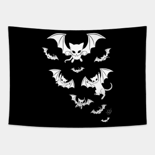 Batcat black and white 1 Tapestry