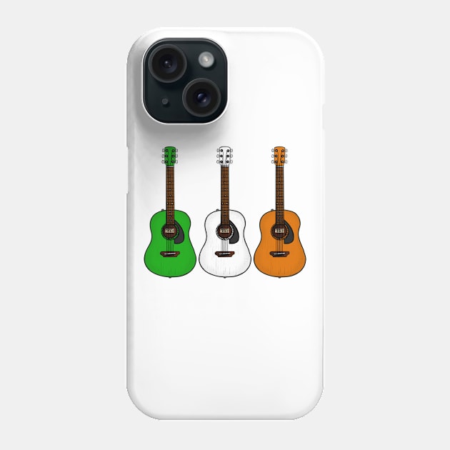 Acoustic Guitar Irish Flag Guitarist St Patrick's Day Phone Case by doodlerob