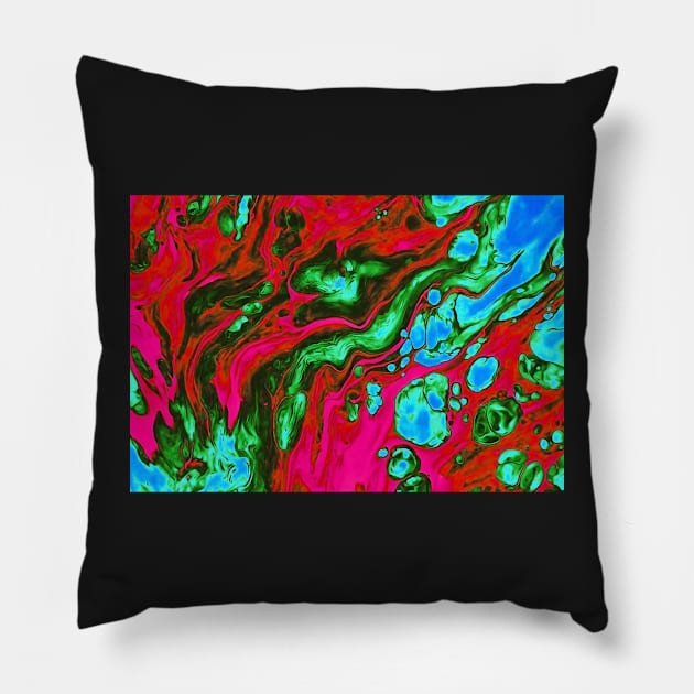 Colorful Liquid Swirl Pattern Pillow by AbundanceSeed