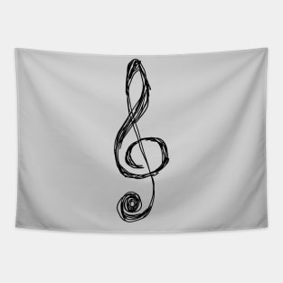 Treble Clef scribbled Tapestry