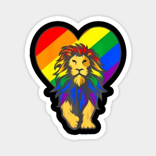 Gay Pride Lion Lgbt Q Cool Animal Rainbow Flag Color Ally Magnet