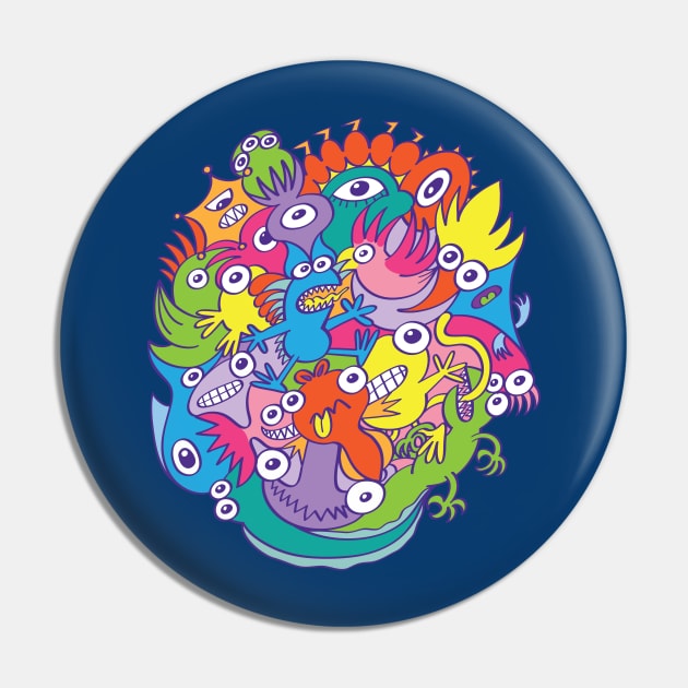 Funny monsters parade in doodle art style Pin by zooco