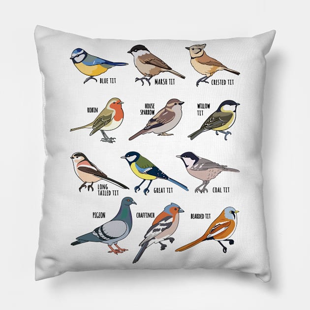 Birdwatching Birder Gift Wildlife Birds Pillow by qwertydesigns