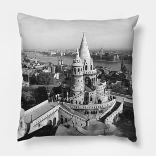 Vintage Fisherman's Bastion Budapest Hungary Pillow