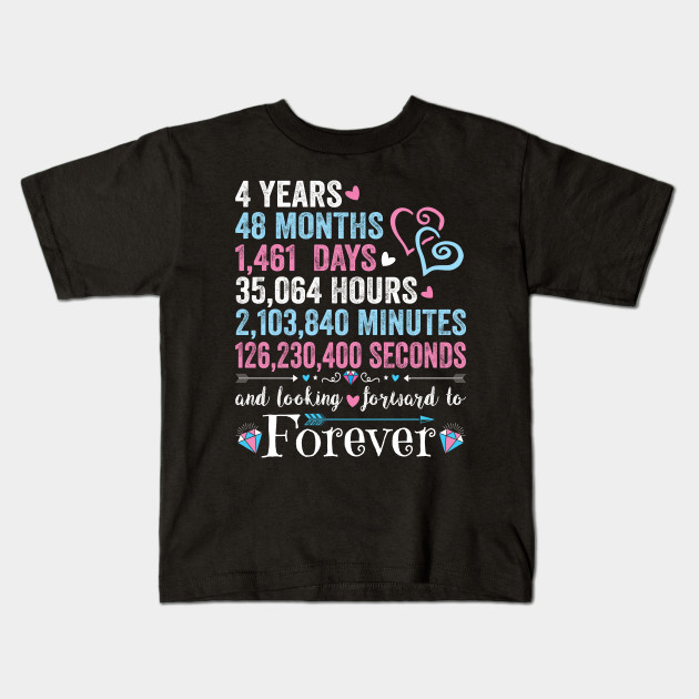 4th Wedding Anniversary Shirt Matching Couple 4 Years Wedding