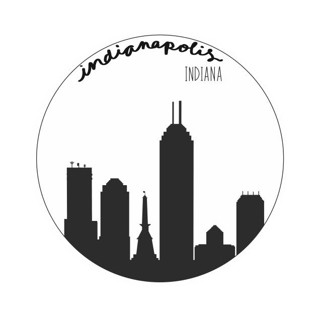 Circular Silhouette of Indianapolis Indiana Skyline by turbo-swift