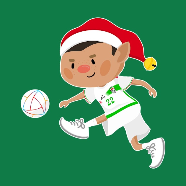 Iran football Christmas elf. Football World Cup soccer t-shirt by abtchlr