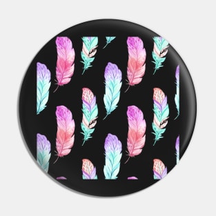 Pretty Pastel Watercolor Feathers Pin