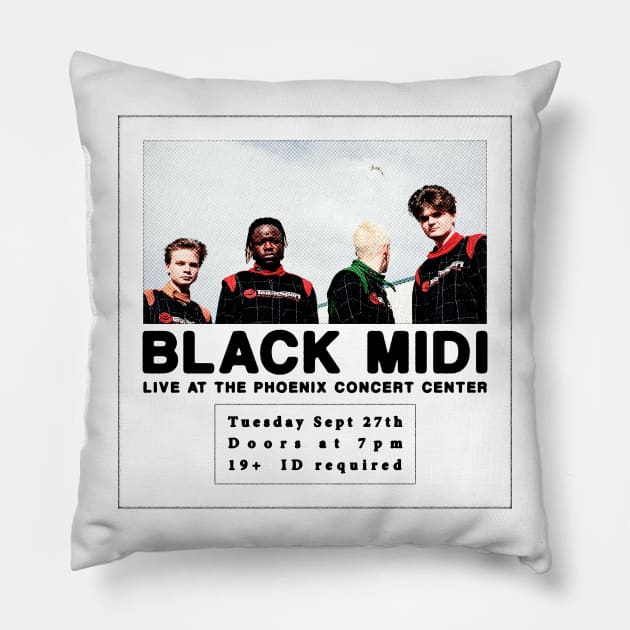 black midi concert poster Pillow by SOMASHIRTS