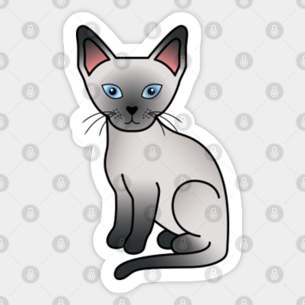 Blue Point Siamese Cat Cute Cartoon Illustration Siamese Cat