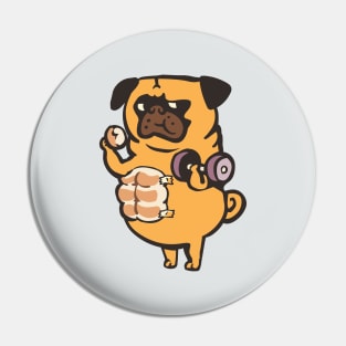 Bread Roll Pug Abs Pin