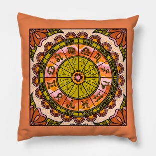 Retro Zodiac Wheel Pillow