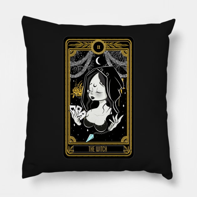 dark witch card Pillow by marko0z