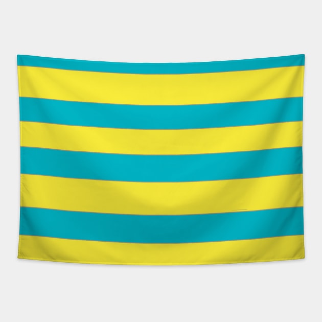 Blue yellow striped Tapestry by Fadmel