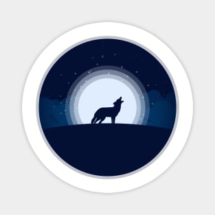 Cougar Howling Silhouette Magnet