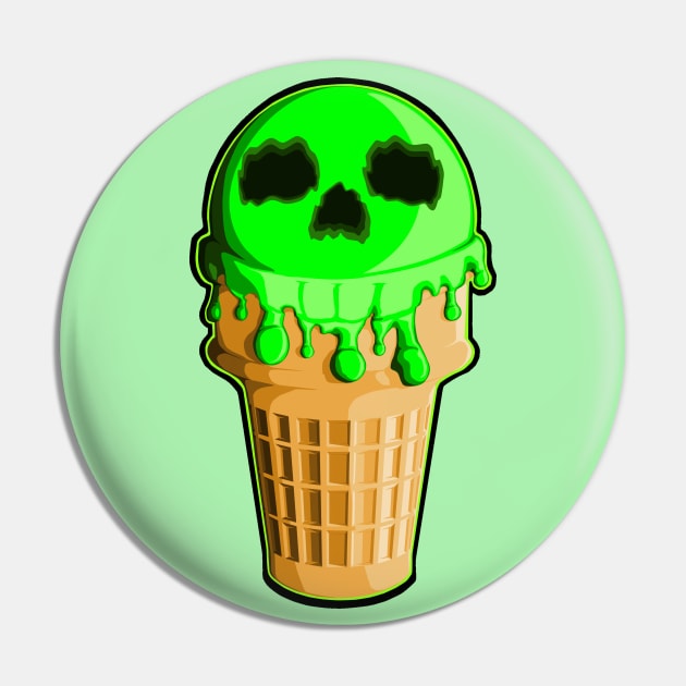 Ice Cream Skull Pin by James Morin