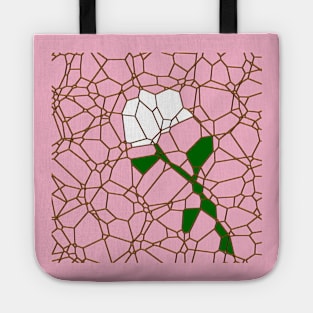 stained glass window effect flower Tote