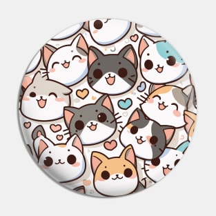 Happy Cute Cats Pattern Pin