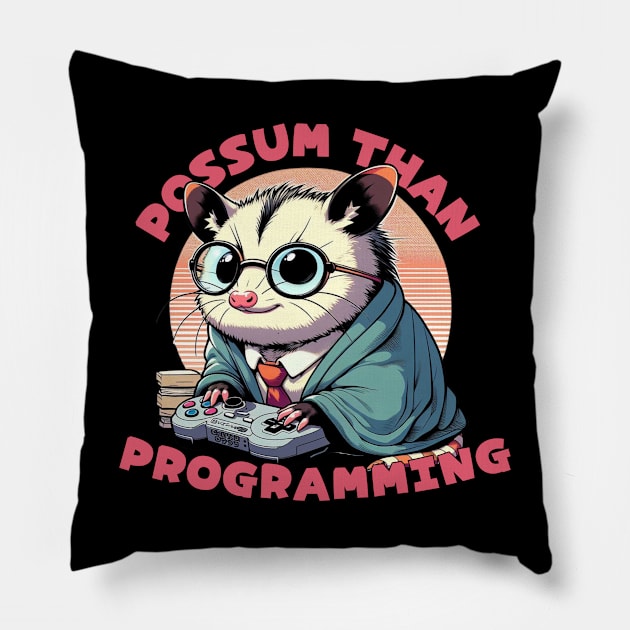 Possum Programmer Pillow by Japanese Fever