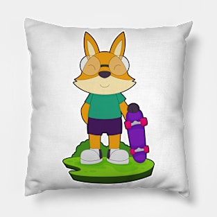 Fox Skater Skateboard Pillow