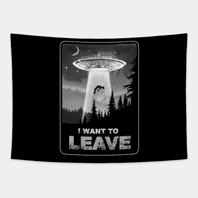 i want to leave bw Tapestry by AMOS_STUDIO