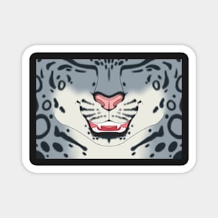 Snow Leopard Face Magnet