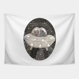 Cat lost in Space Tapestry