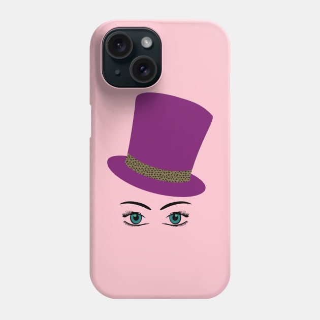 Woman in Pink Top Hat Phone Case by Miozoto_Design