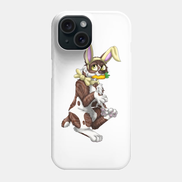 Bobtail BunnyCat: Chocolate Bicolor Tabby (Yellow) Phone Case by spyroid101