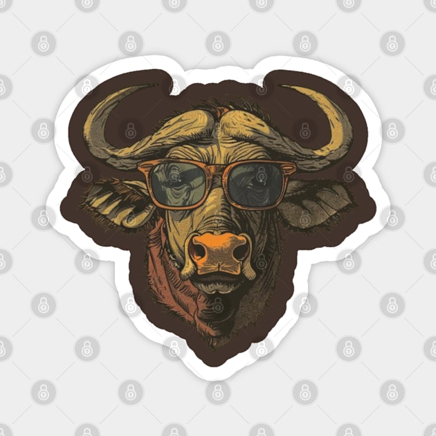 Brainy Bull: The Wise Water Buffalo! Magnet by Carnets de Turig