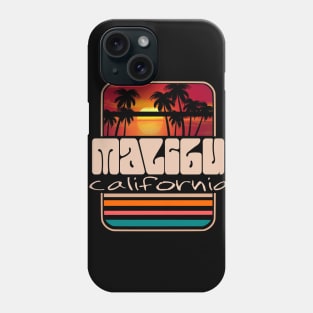 Malibu california bump sticker badge retro vintage sun palmtrees Phone Case