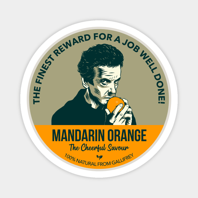 Mandarin Orange Label Magnet by nerdgonalley
