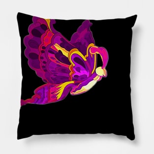 Bright Butterfly in pink, purple, and golden yellow Pillow
