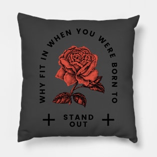 Beatiful Red Rose with Quote Pillow