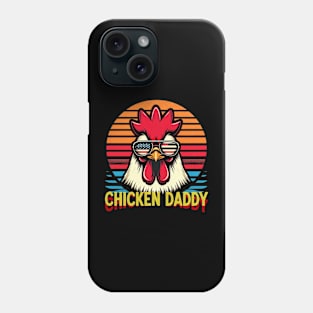 Vintage Chicken Daddy sunglasses usa flag : Funny Poultry Farmer Mens Fathers Day gift for dad Phone Case