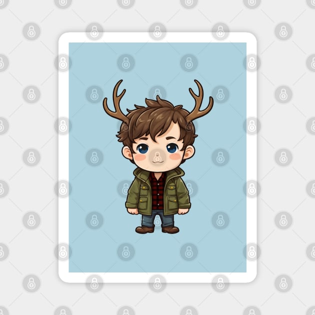 Chibi Will Graham with Antlers Magnet by OrionLodubyal