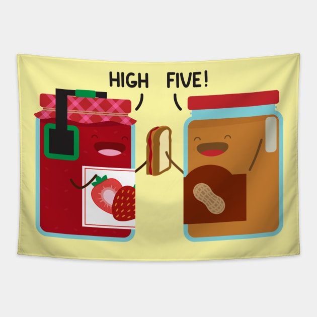 PB and J - High Five Tapestry by StrayKoi