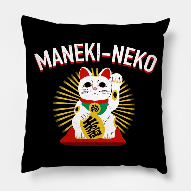 Maneki-neko Pillow by absolemstudio