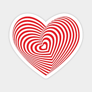 Red heart - Optical illusion of 3D Magnet