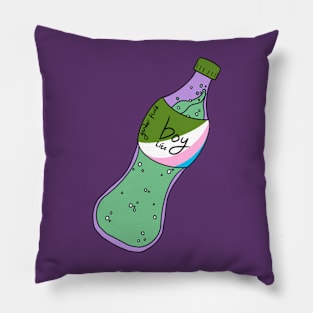 Boy lite bottle (genderqueer) Pillow