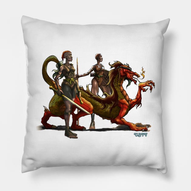On the Hunt Pillow by UBiv Art Gallery