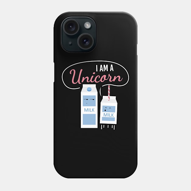 I Am A Unicorn Milk Funny Carton Phone Case by MooonTees