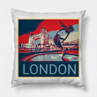 London in Shepard Fairey style 2 Pillow