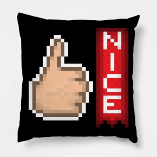 Nice Emote Pixel Art Pillow