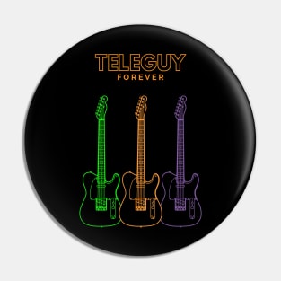 Teleguy Forever T-style Guitar Outline Pin