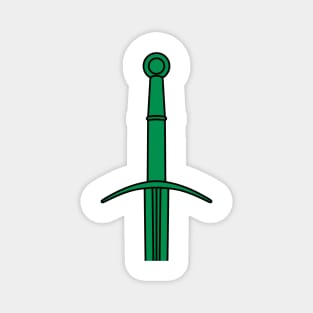 Hand and a Half Sword Garnish / Bastard Sword (Green) Magnet